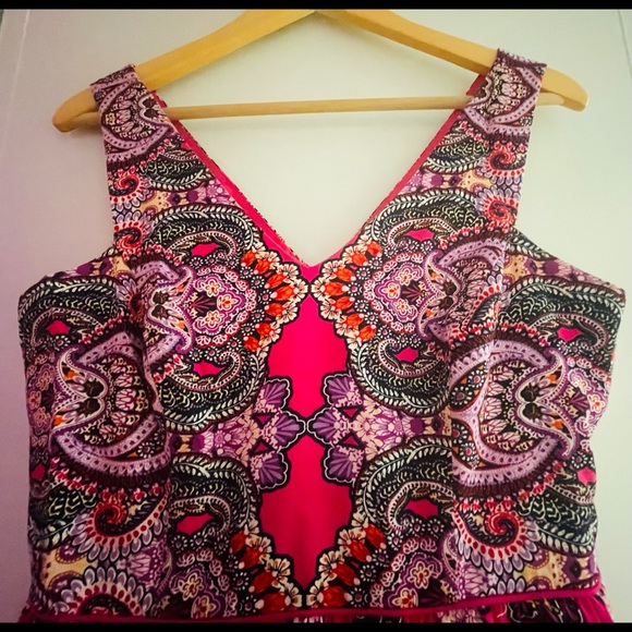 Maggy London Printed Fit-and-Flare Dress - Picture 3 of 7